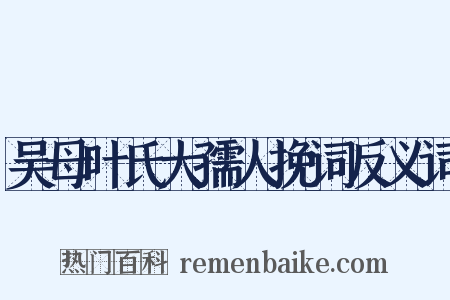 吴母叶氏大孺人挽词反义词是什么意思的图片